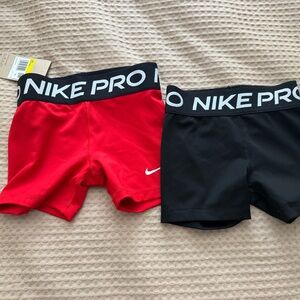 Nike Kids Red and Black Pro Shorts
